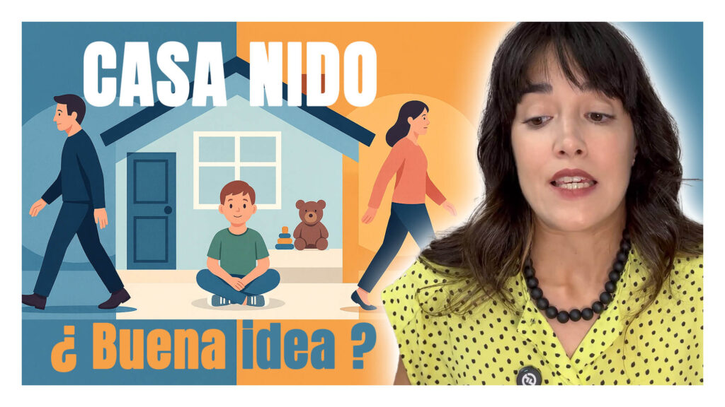 Ilustración de una casa nido como modelo de custodia compartida, donde los hijos permanecen en el hogar familiar y los padres se alternan en la vivienda